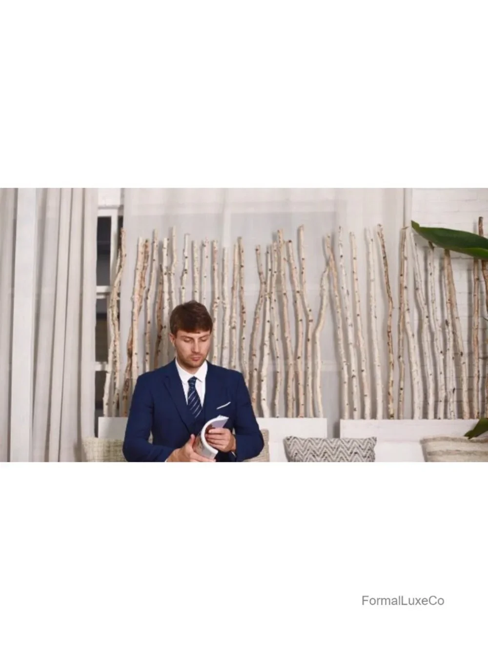 Men's 3-Piece Slim Fit Suit Set Blazer Vest Pants Formal Wedding Prom Business